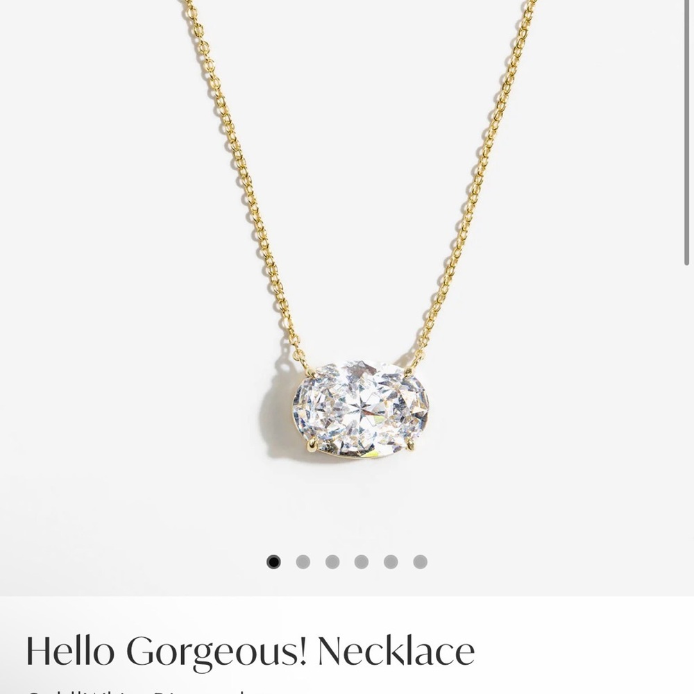 Melinda Maria Gold Necklace with Clear Crystal Pendant